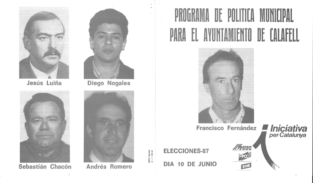 Programa de política municipal para el ayuntamiento de Calafell : Francisco Fernández