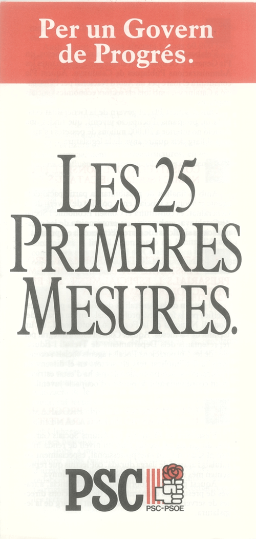 Les 25 primeres mesures : per un govern de progrés