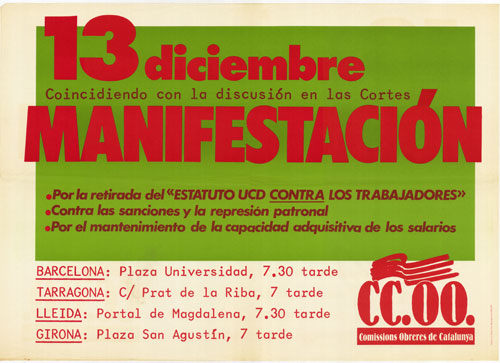 13 diciembre coincidiendo con la discusión en las Cortes manifestación