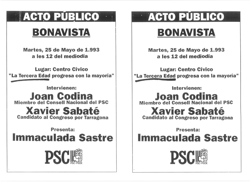Acto público : Bonavista "la tercera edad progresa con la mayoría"