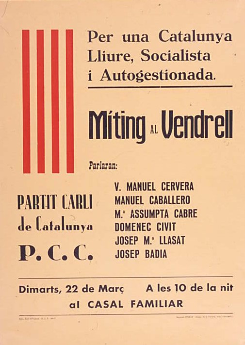 Per una Catalunya Lliure, Socialista i Autogestionada : Míting al Vendrell