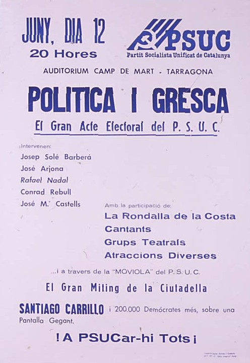 Politica i gresca : El Gran Acte Electoral del P.S.U.C. : ¡A PSUCar-hi Tots!