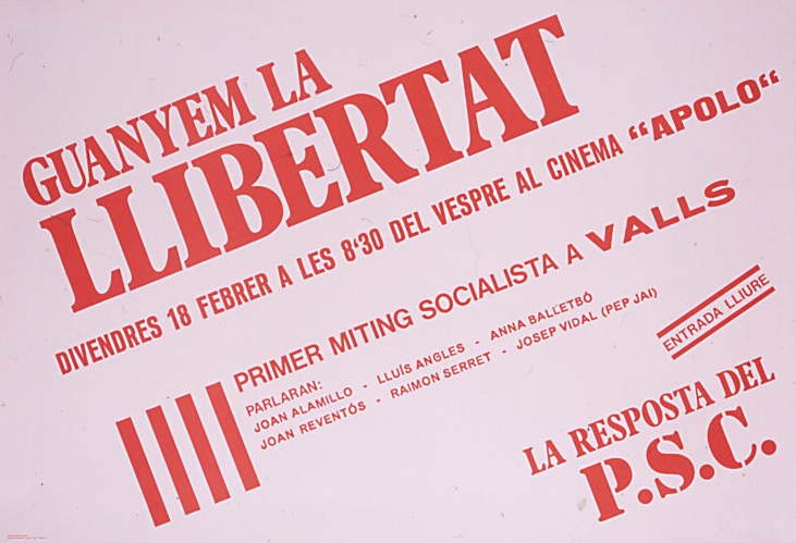 Guanyem la llibertat : Primer miting socialista a Valls