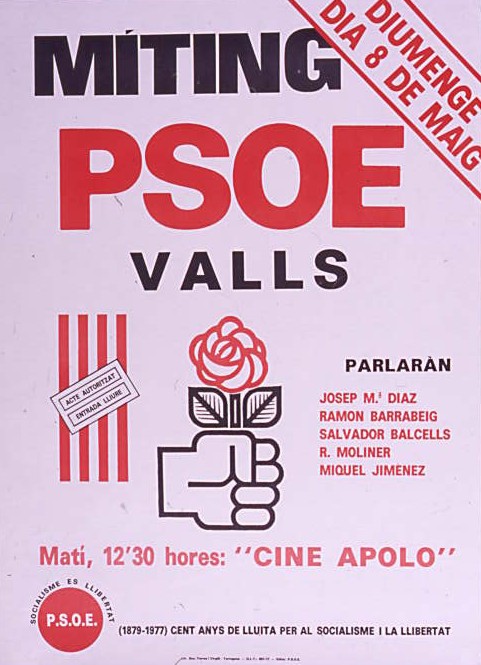 Míting PSOE Valls : Acte autoritzat : Entrada lliure