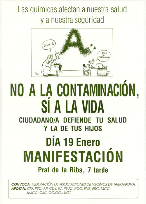 Las químicas afectan a nuestra salud y a nuestra seguridad : no a la contaminación, sí a la vida
