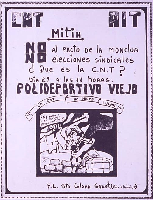 Mitin : No al Pacto de la Moncloa : No elecciones sindicales