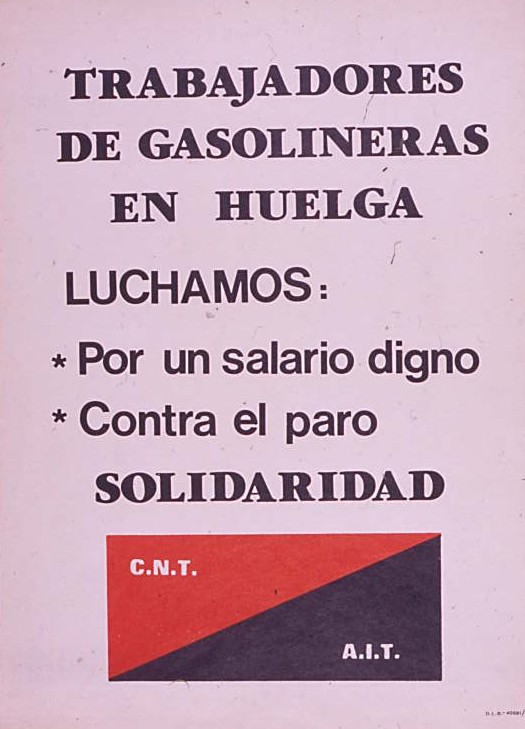 Trabajadores de gasolineras en huelga luchamos: por un salario digno contra el paro solidaridad