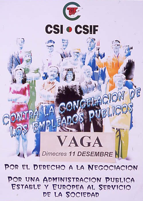 Contra la congelación de los empleados públicos : Vaga dimecres 11 desembre