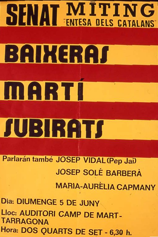 Senat Baixeras, Martí, Subirats : Míting