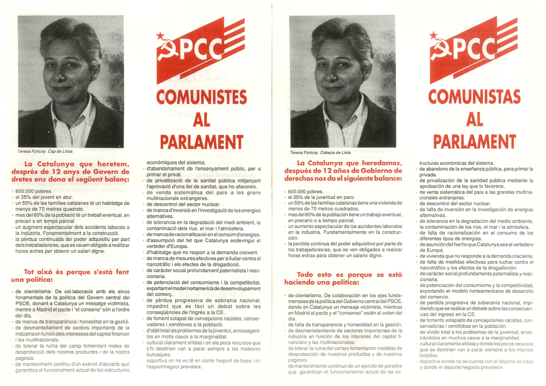 Comunistes al Parlament = Comunistas al Parlament