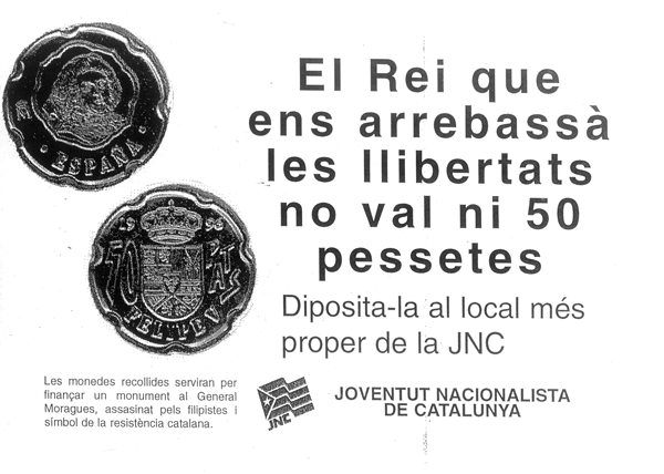 El Rei que ens arrebassà les llibertats no val ni 50 pessetes