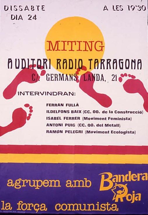 Míting Auditori Radio Tarragona : Dissabte dia 24 a les 19,30 : Agrupem amb Bandera Roja