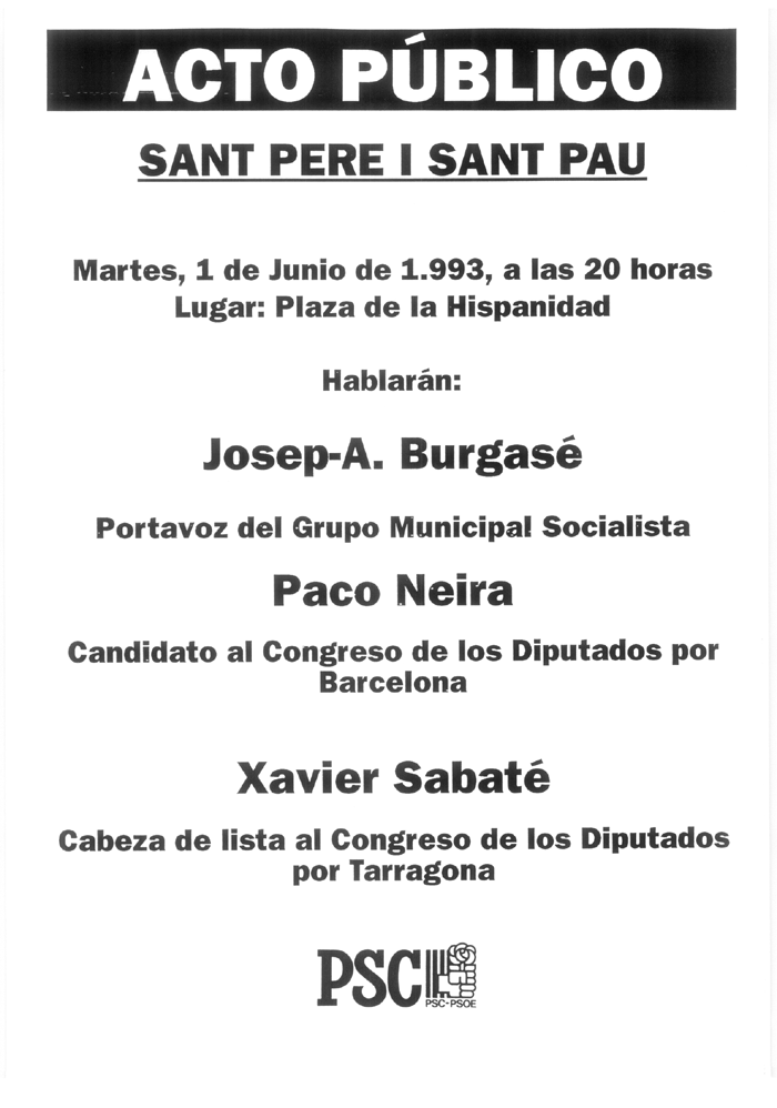 Acto público : Sant Pere i Sant Pau