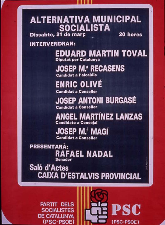 Alternativa municipal socialista : Dissabte, 31 de març