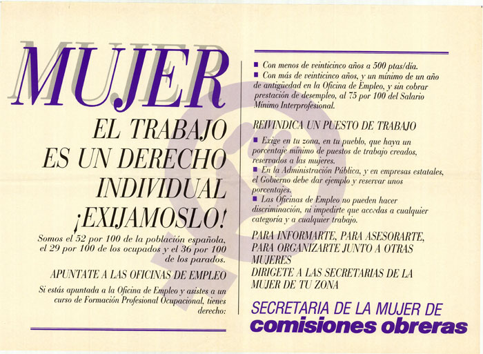Mujer el trabajo es un derecho individual ¡exijamoslo!