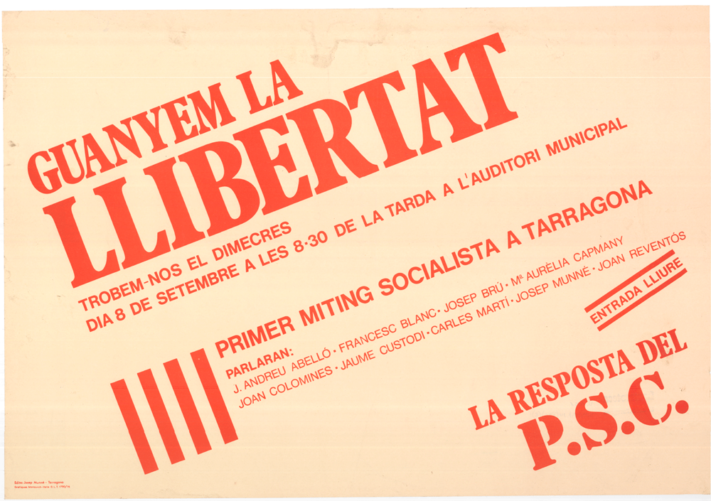 Guanyem la llibertat : Primer miting socialista de Tarragona