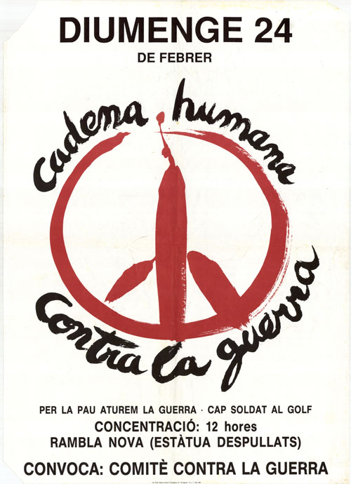 Diumenge 24 de febrer cadena humana contra la guerra