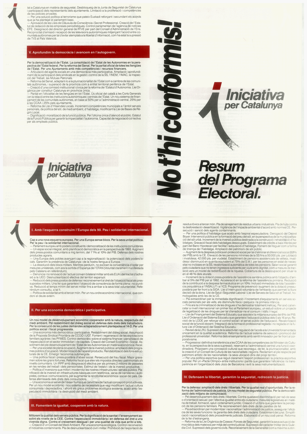 No t'hi conformis! Resum del programa electoral