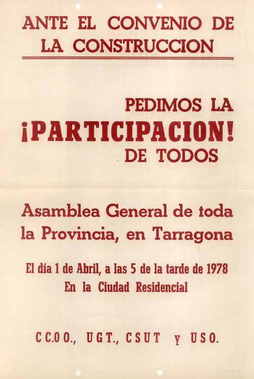 Ante el convenio de la construcción pedimos ¡participación! de todos