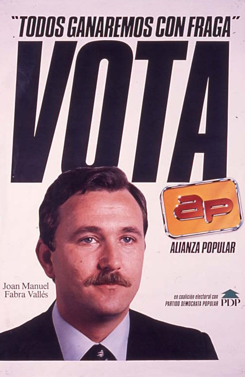 &quot;Todos ganaremos con Fraga&quot; : Vota Alianza popular en coalición electoral con Partido Demócrata Popular
