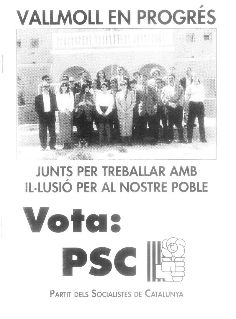 Vallmoll en progrés : junts per treballar amb il·lusió per al nostre poble Vota PSC