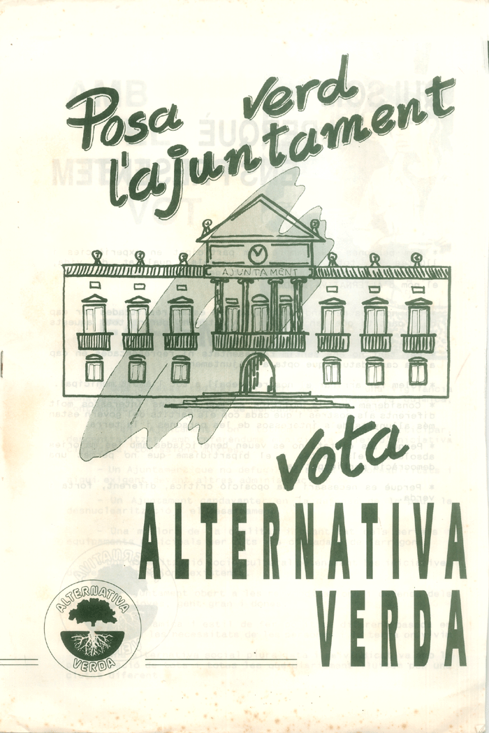 Posa verd l'ajuntament : vota Alternativa Verda