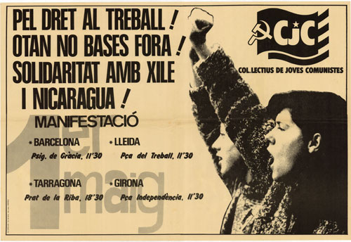 Pel dret al treball! OTAN no bases fora! solidaritat amb Xile i Nicaragua! : manifestació