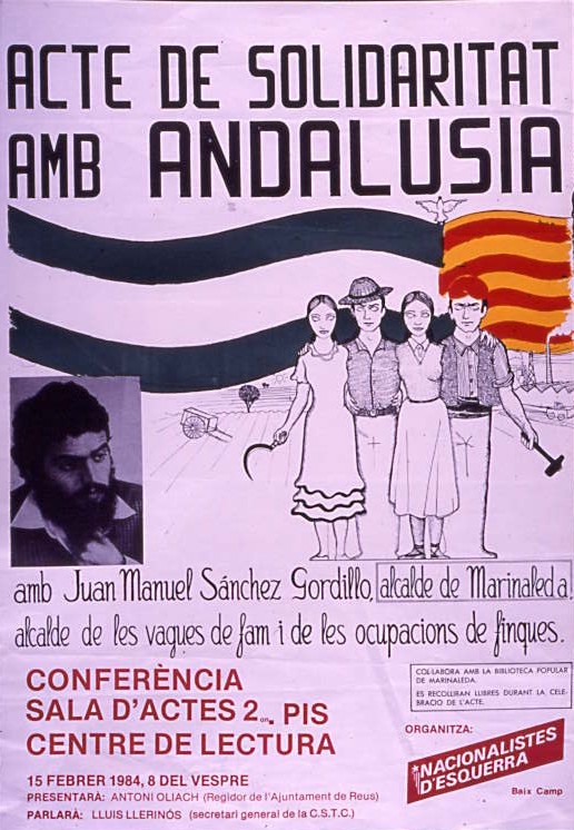 Acte de solidaritat amb Andalusia : amb Manuel Sánchez Gordillo, alcalde de Marinaleda... [...]