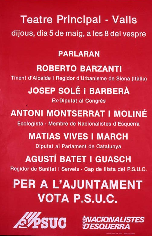 Teatre Principal : Valls : dijous, dia 5 de maig
a les 8 del vespre [...]