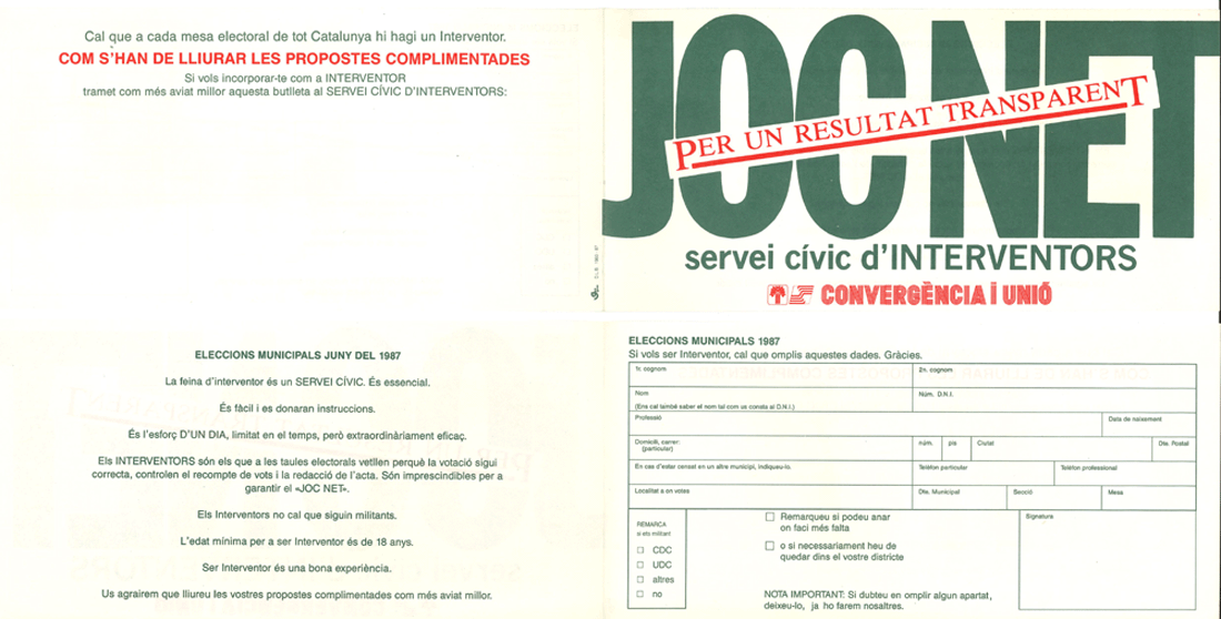 Joc net : per un resultat transparent : servei cívic d'interventors