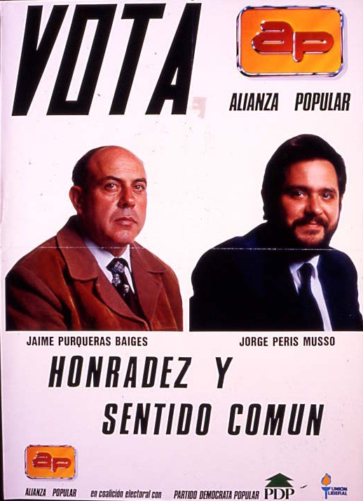 Vota Alianza Popular : Honradez y sentido comun
