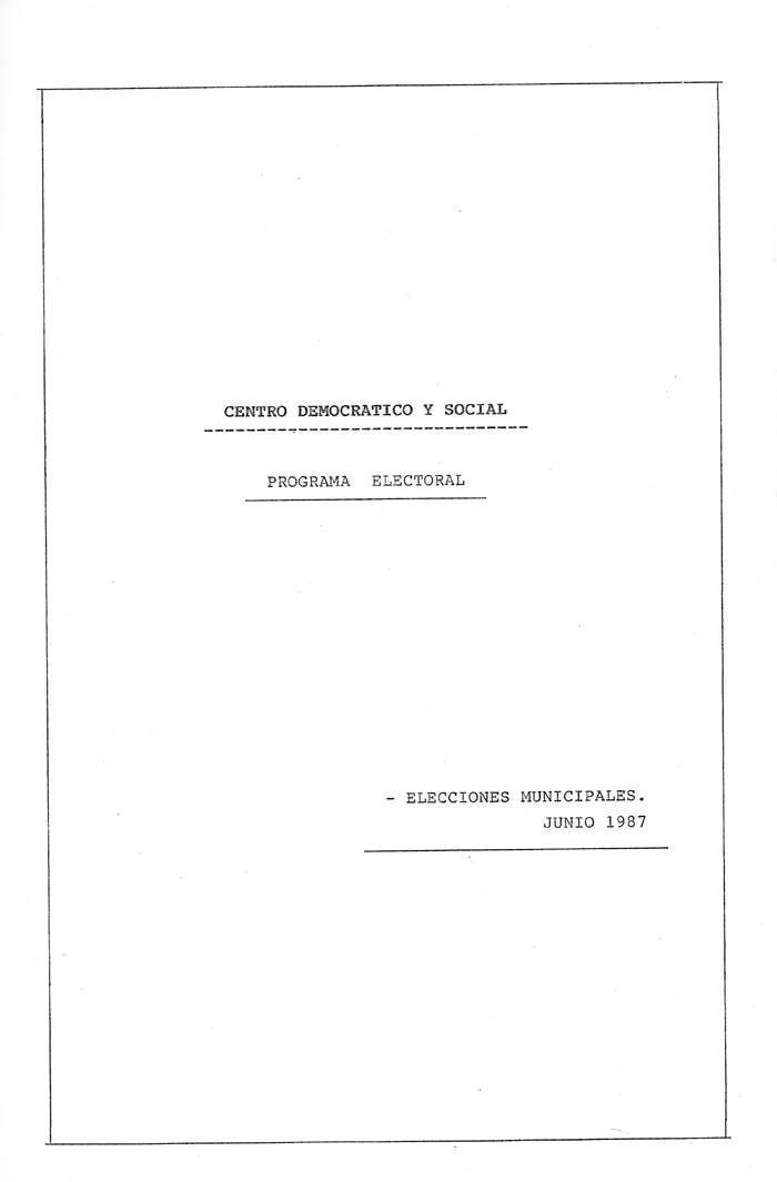 Programa electoral : elecciones municipales 1987