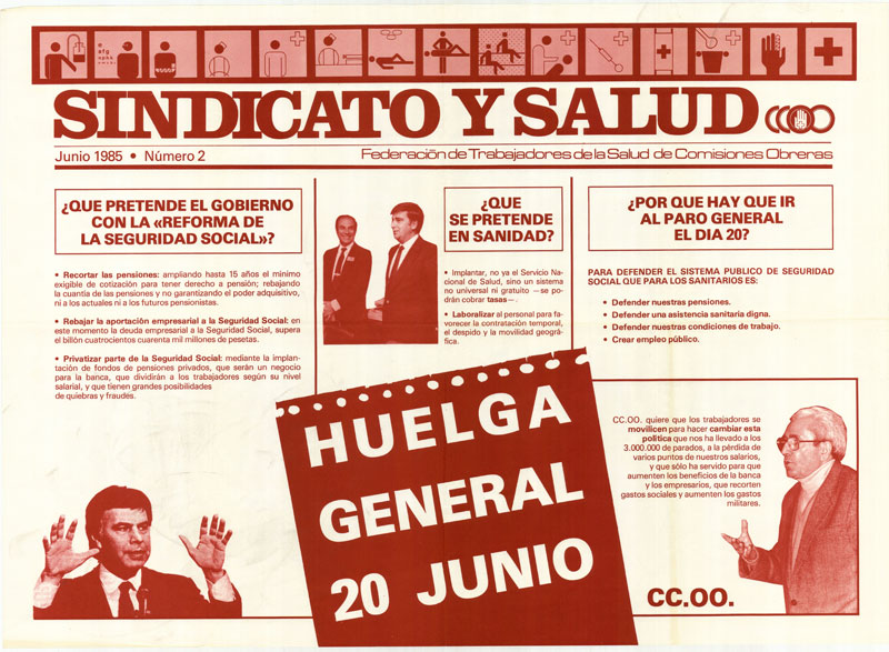 Sindicato y salud : Federación de Trabajadores de la Salud de Comisiones Obreras : Huelga general 20 junio