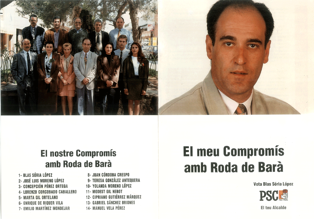 El meu compromís amb Roda de Barà : vota Blas Sória López