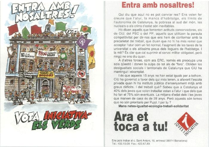 Entra amb nosaltres! Vota Iniciativa-Els Verds