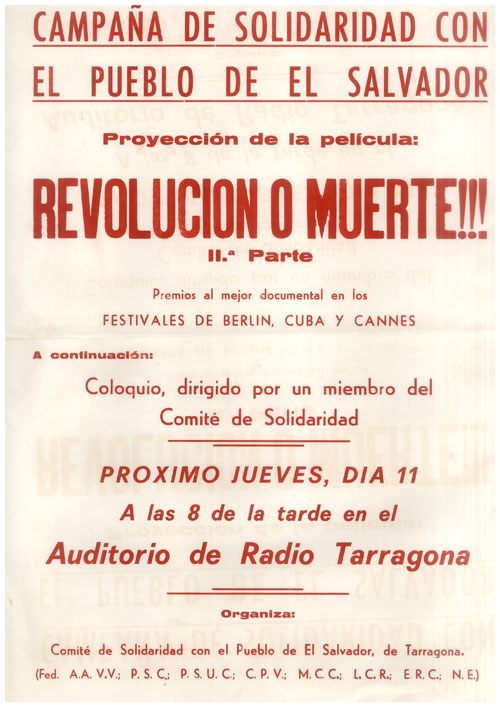 Campaña de solidaridad con el pueblo de El Salvador : proyección de la película: [...]