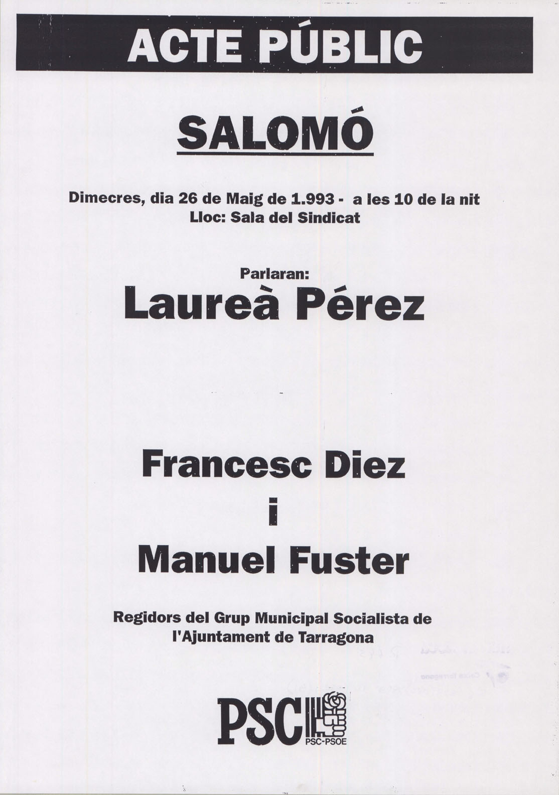 Acte públic: Salomó