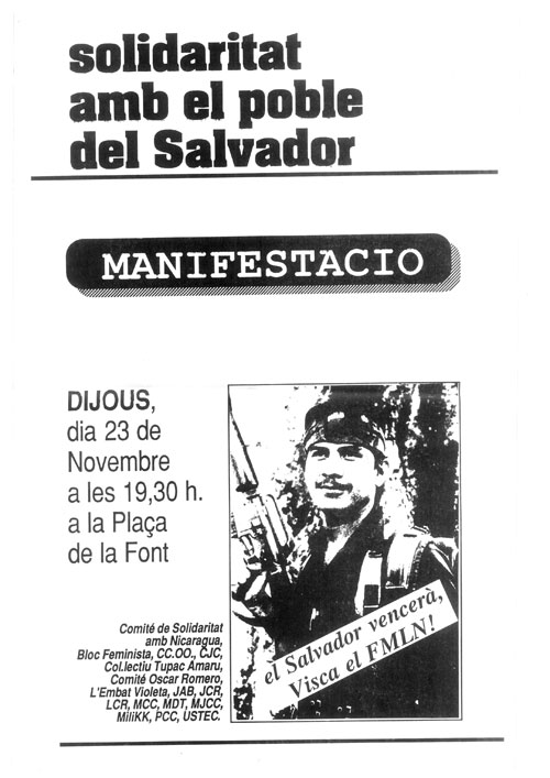 Solidaritat amb el poble del Salvador : Manifestació