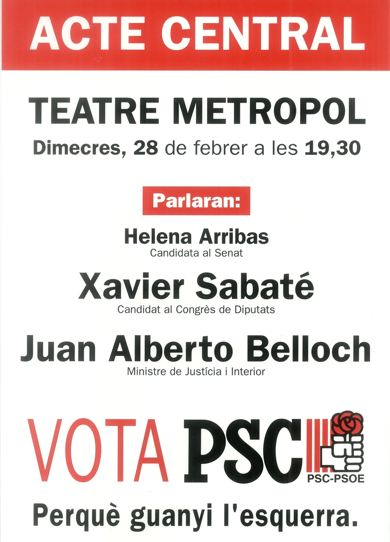 Acte central : teatre Metropol : dimecres, 28 de febrer a les 19,30... [...]