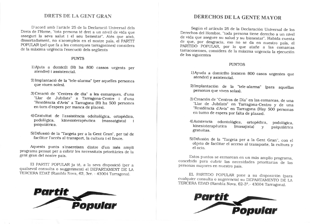 Drets de la gent gran = derechos de la gente mayor