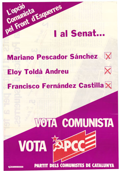 L'opció Comunista pel Front d'Esquerres  I al Senat... Mariano Pescador Sánchez [...]