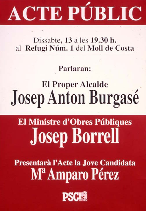 Acte públic : Disabte, 13 a les 19,30 al Refugi Núm.1 Moll Costa