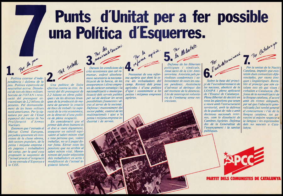 7 Punts d'unitat per a fer possible una política d'esquerres