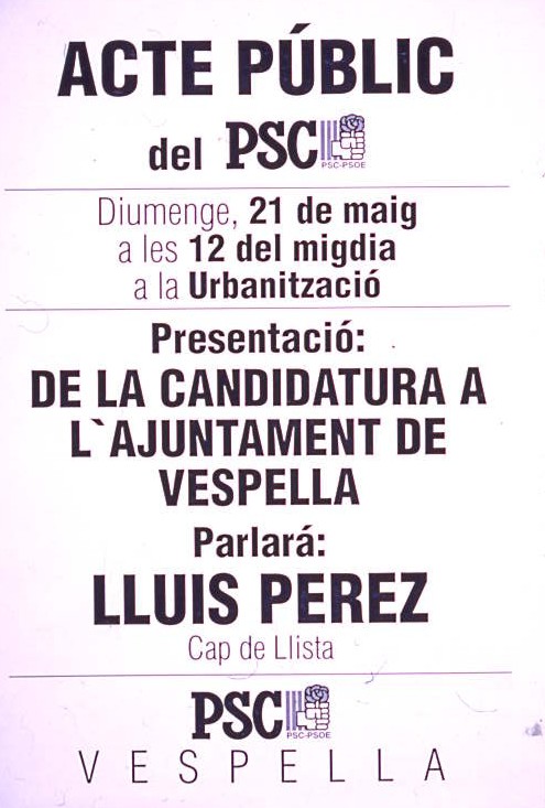 Acte públic del PSC: Vespella