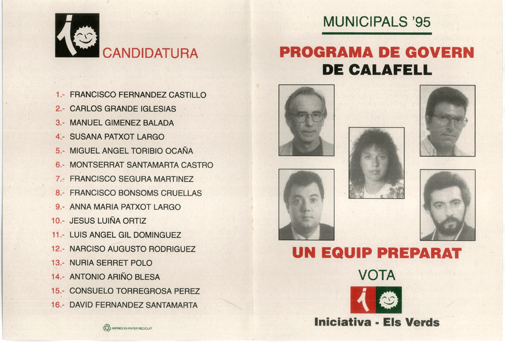 Programa de govern de Calafell : un equip preparat