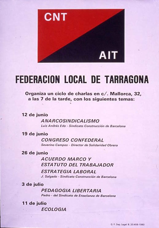 Federación Local de Tarragona : Organiza un ciclo de charlas en C/Mallorca, 32... [...]