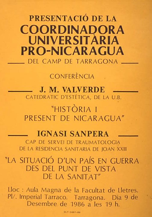 Presentació de la Coordinadora Universitària pro-Nicaragua del Camp de Tarragona