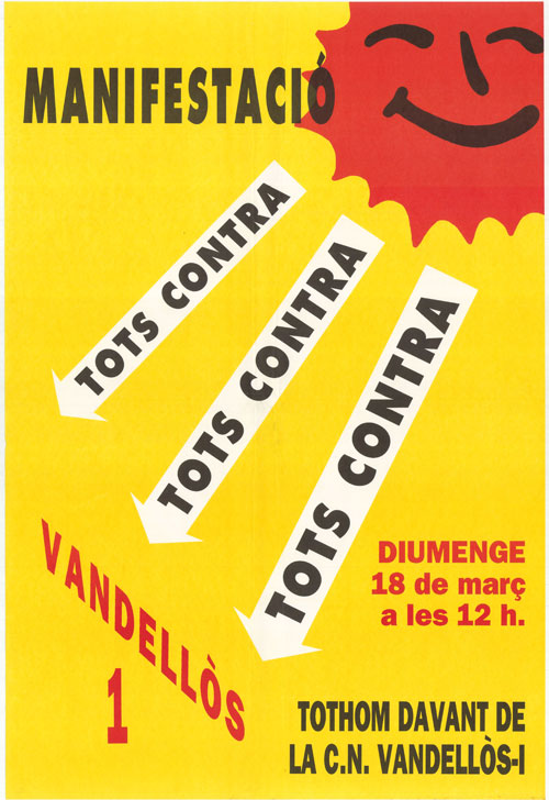 Manifestació : tots contra Vandellòs 1 : tothom davant de la C.N. Vandellòs-I
