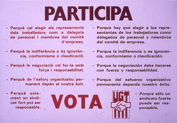 Participa: perquè cal elegir els representants dels treballadors com a delegats... [...] Vota UGT