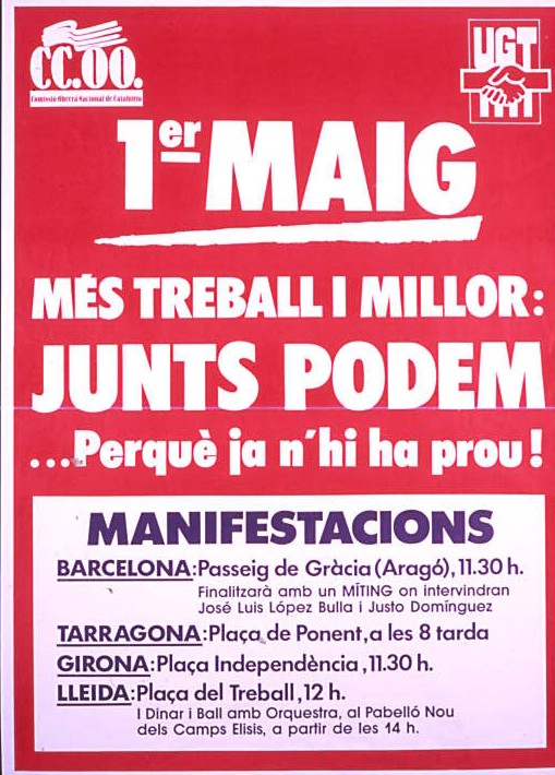 1er de Maig : Més treball i millor : Junts podem